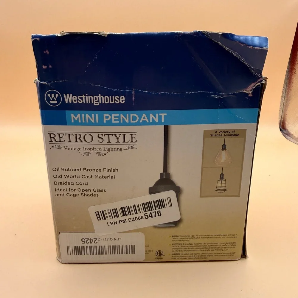 Westinghouse 61032 Mini‎ Pendant Hanging Light, Oil Rubbed Bronze Finish